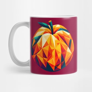 Geometric Apricot: Low-Poly Fruit Art Mug